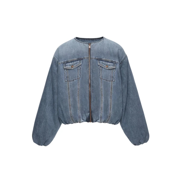 Magda Butrym Balloon denim jacket in dark blue