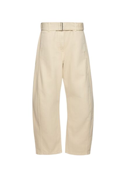 Magda Butrym Belted wide-leg denim trousers in beige