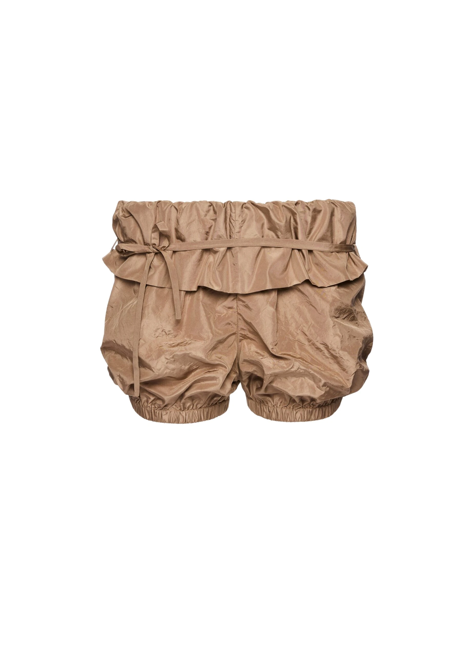Magda-Butrym-Bubble-silk-shorts-with-ruffle-waist-in-brown-scaled43386_nobg Magda Butrym Bubble silk shorts with ruffle waist in brown