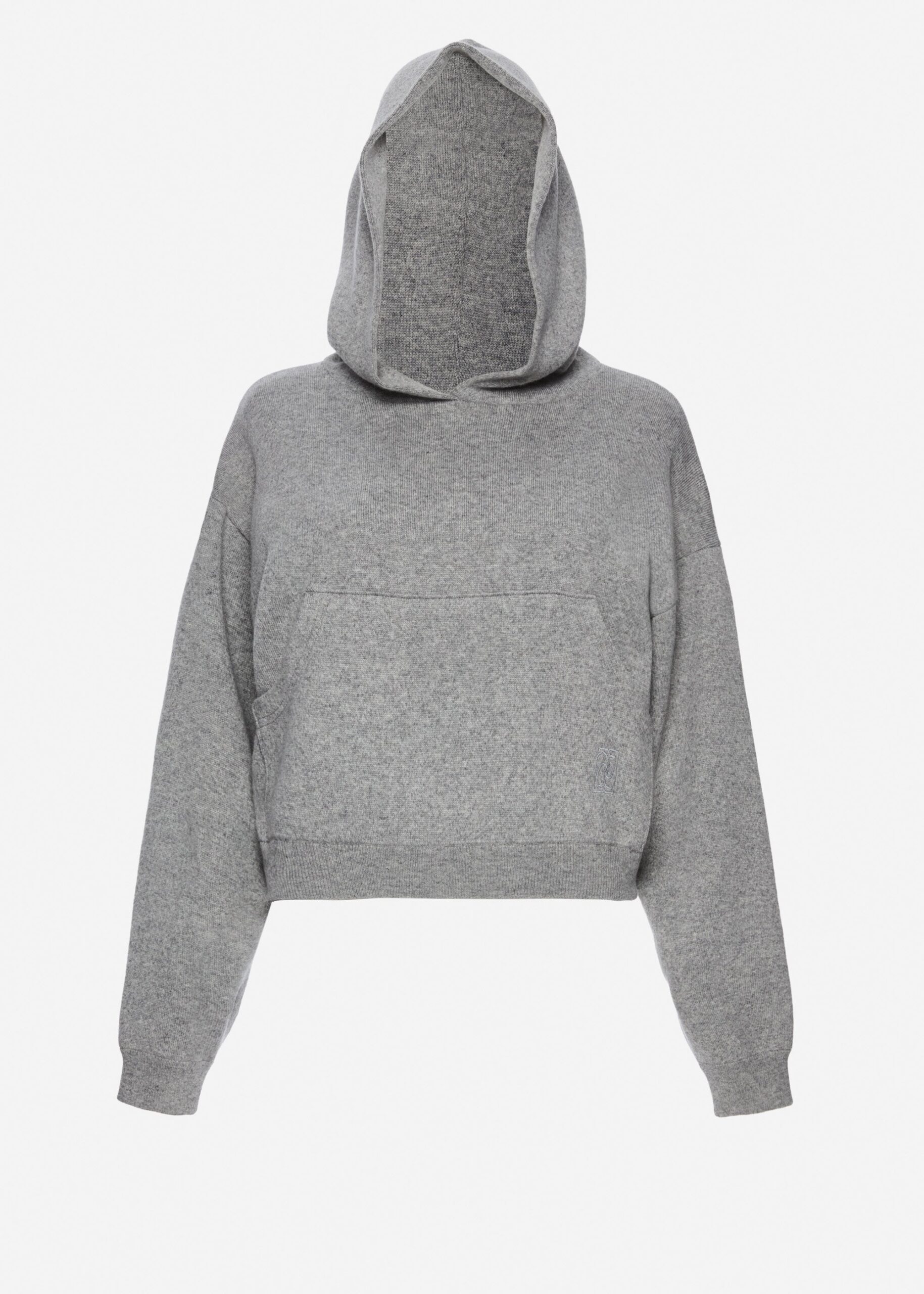 Magda Butrym Cashmere and cotton hoodie in grey – Sweater at Luxury Shoes Magda Butrym Cashmere and cotton hoodie in grey