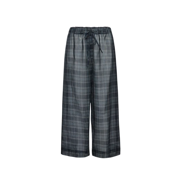 Magda Butrym Checked drawstring culotte trousers in blue
