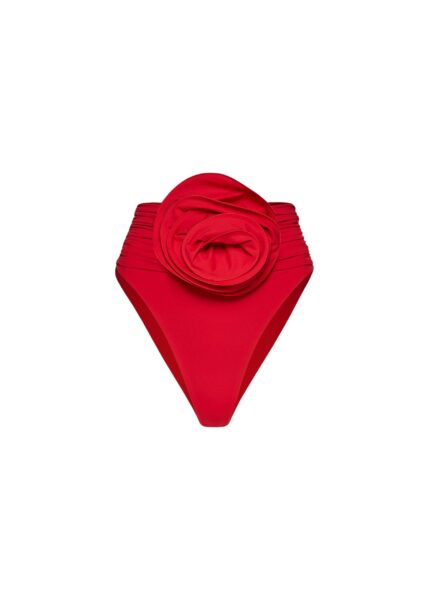 Magda Butrym Classic high waist flower swim bottom in red