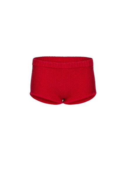 Magda Butrym Cotton and linen knit shorts in red