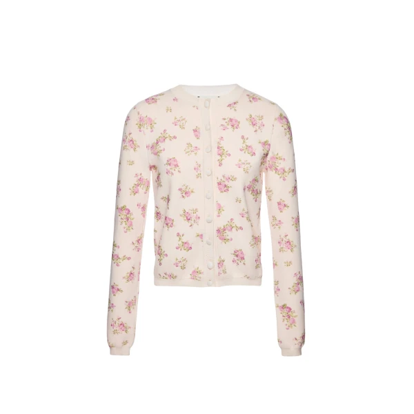 Magda Butrym Cotton cardigan in cream floral print