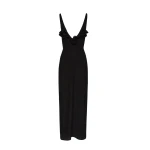 Magda Butrym Crepe high leg maxi dress in black