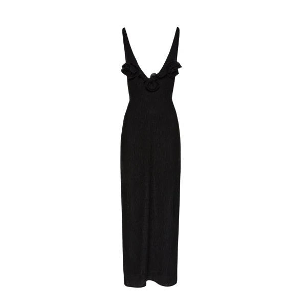 Magda Butrym Crepe high leg maxi dress in black
