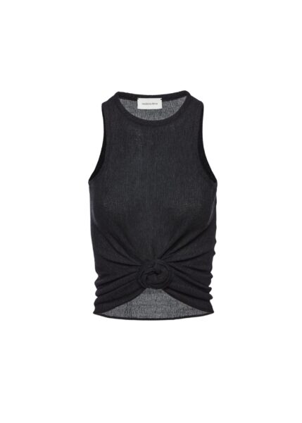 Magda Butrym Crepe knotted tank top in black