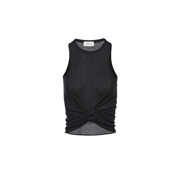Magda Butrym Crepe knotted tank top in black