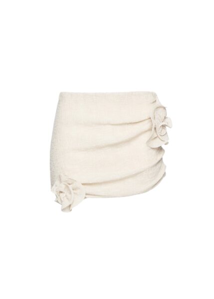 Magda Butrym Crepe rose mini skirt in beige