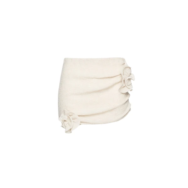 Magda Butrym Crepe rose mini skirt in beige
