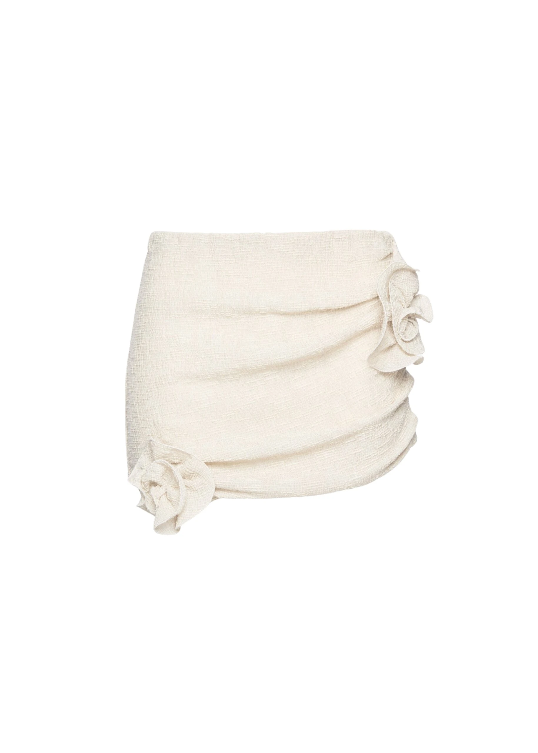 Magda-Butrym-Crepe-rose-mini-skirt-in-beige-scaled85934_nobg Magda Butrym Crepe rose mini skirt in beige