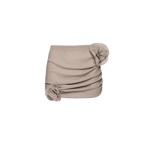 Magda Butrym Crepe rose mini skirt in brown