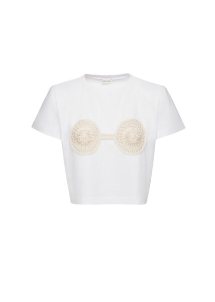Magda Butrym Crochet bra t-shirt in white