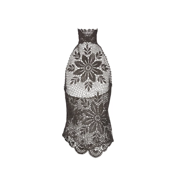 Magda Butrym Crochet cotton halter top in brown