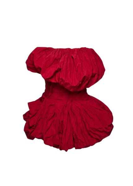 Magda Butrym Draped bubble-hem blouse in red