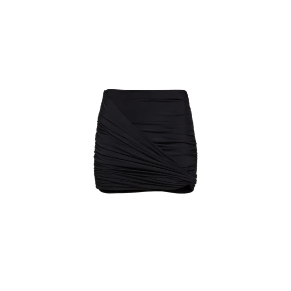 Magda Butrym Draped mini swim skirt in black