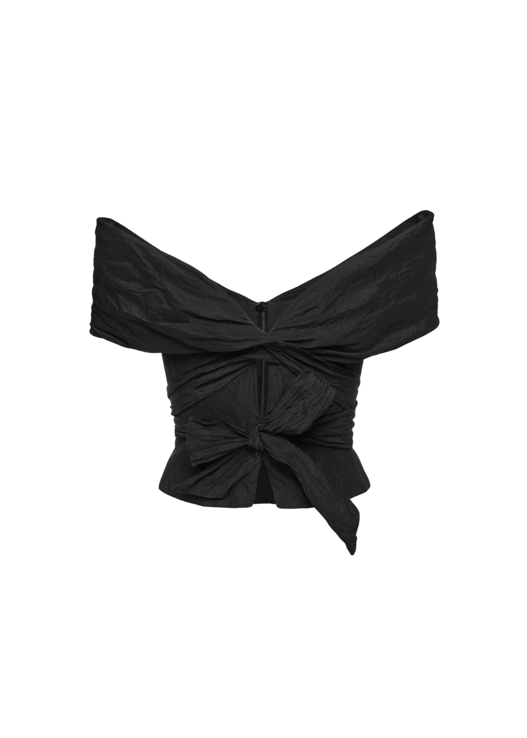 Magda-Butrym-Draped-off-shoulder-blouse-in-black-scaled64357_nobg Magda Butrym Draped off shoulder blouse in black