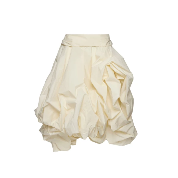 Magda Butrym Draped skirt with sculptural volume in cream