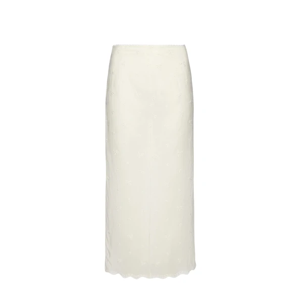 Magda Butrym Embroidered slip skirt in white