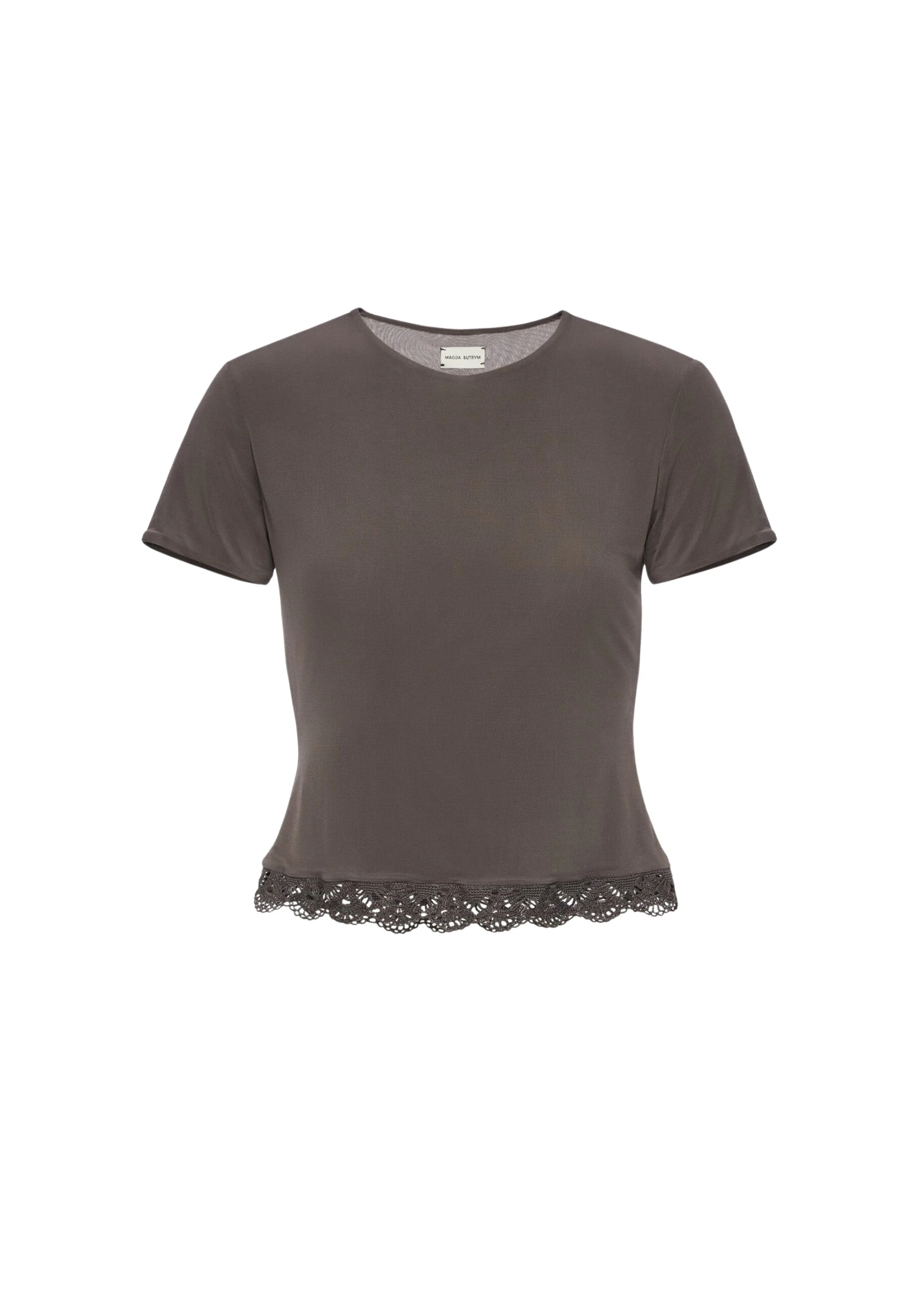Magda-Butrym-Fitted-t-shirt-with-crochet-trim-in-brown-scaled61046_nobg Magda Butrym Fitted t-shirt with crochet trim in brown