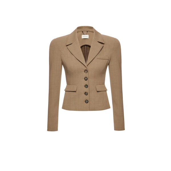 Magda Butrym Fitted wool blazer in beige