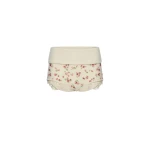 Magda Butrym Floral shorts with lace trim in cream