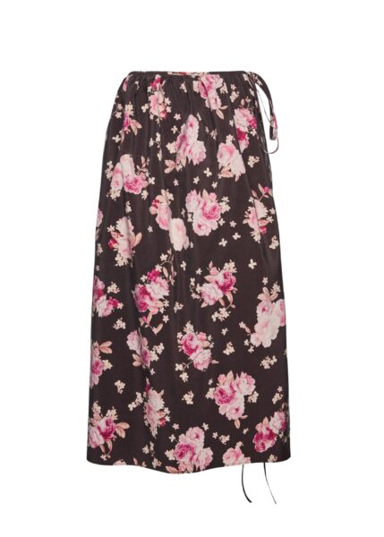 Magda Butrym Floral silk wrap skirt in brown