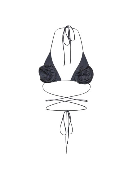 Magda Butrym Floral strappy triangle bikini top in grey