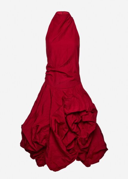Magda Butrym High-neck dress with adjustable skirt in red