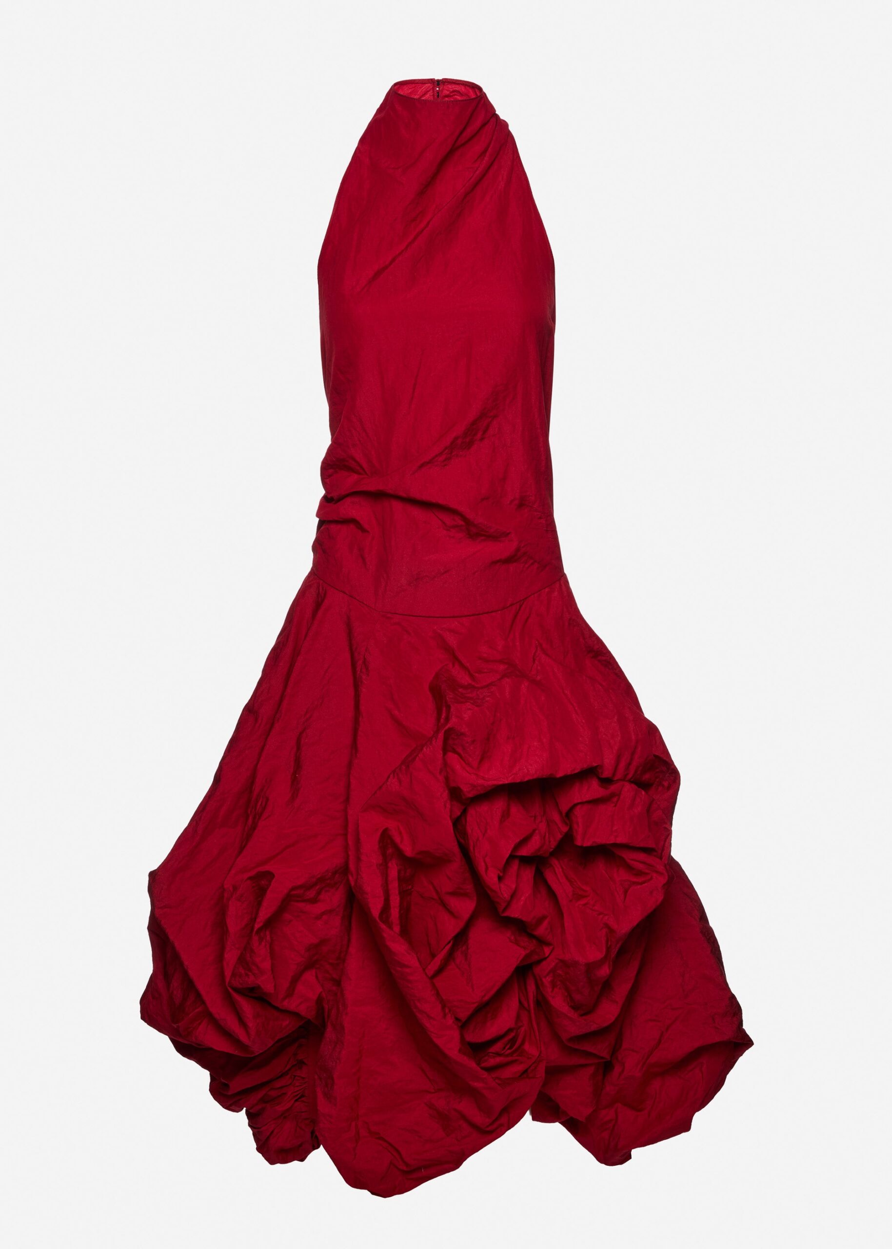 Magda Butrym High-neck dress with adjustable skirt in red at Luxury Shoes Magda Butrym High-neck dress with adjustable skirt in red