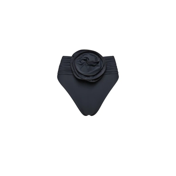 Magda Butrym High-waisted flower appliqué swim bottom in grey