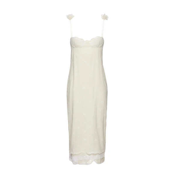 Magda Butrym Jacquard silk-blend midi dress in cream