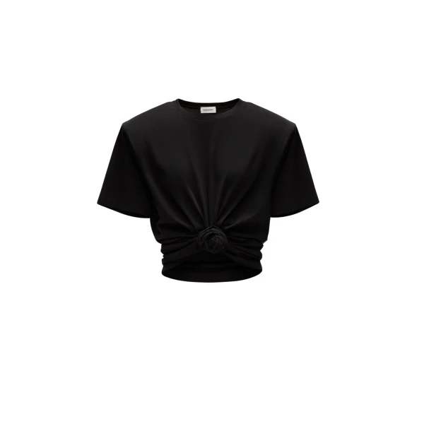 Magda Butrym Knotted ribbed t-shirt in black