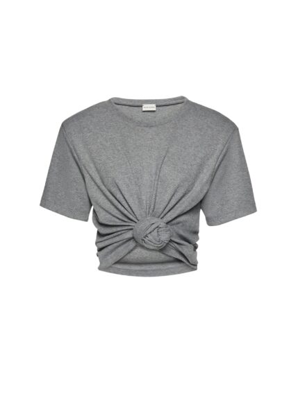 Magda Butrym Knotted ribbed t-shirt in grey