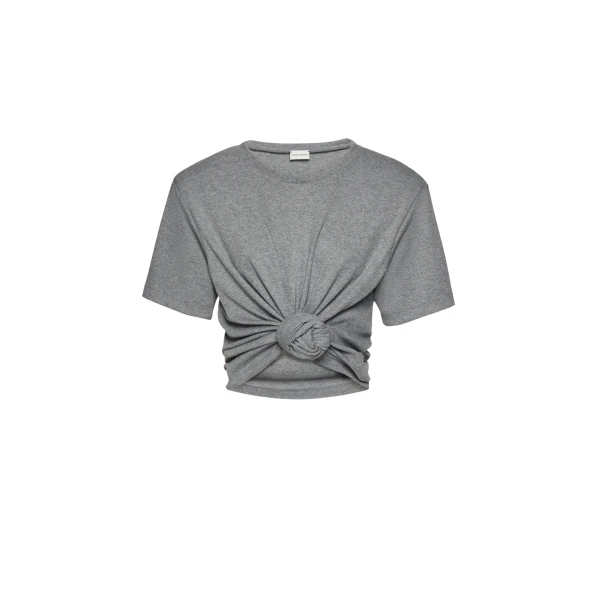 Magda Butrym Knotted ribbed t-shirt in grey