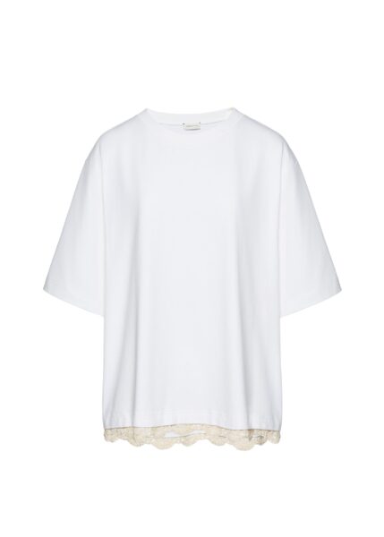 Magda Butrym Lace detail oversized t-shirt in white