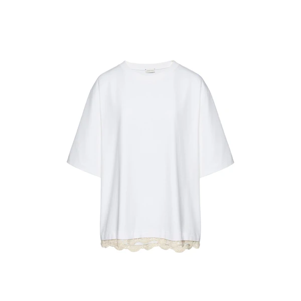 Magda Butrym Lace detail oversized t-shirt in white