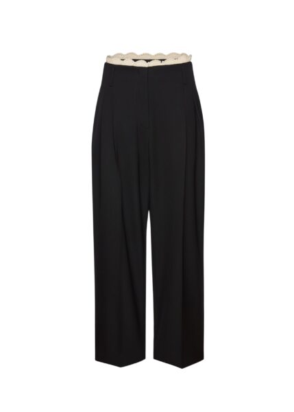 Magda Butrym Lace-detail wool tapered trousers in black