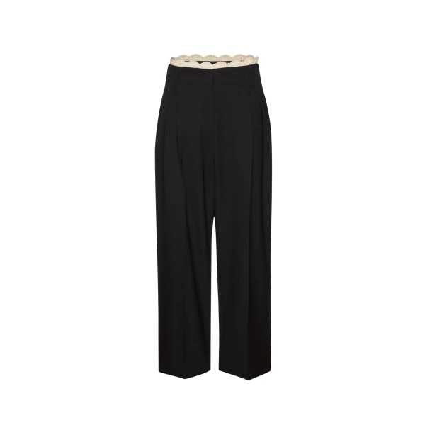Magda Butrym Lace-detail wool tapered trousers in black