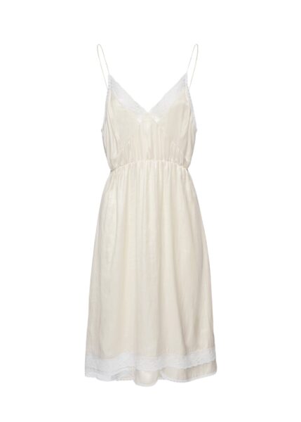 Magda Butrym Lace-trim slip midi dress in cream