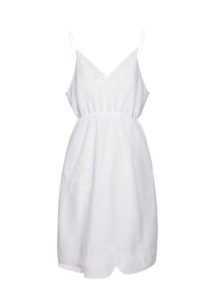 Magda Butrym Lace-trim slip midi dress in white