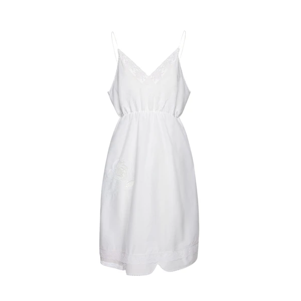 Magda Butrym Lace-trim slip midi dress in white