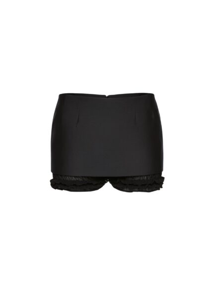 Magda Butrym Layered mini skirt shorts in black