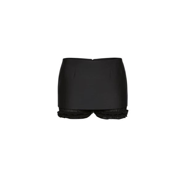 Magda Butrym Layered mini skirt shorts in black