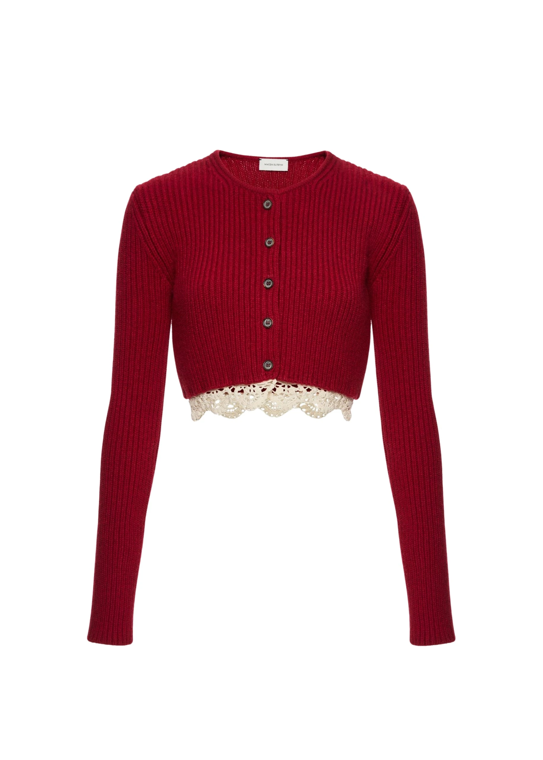 Magda-Butrym-Long-sleeve-crochet-trim-cropped-cardigan-in-red-scaled19484_nobg Magda Butrym Long-sleeve crochet-trim cropped cardigan in red