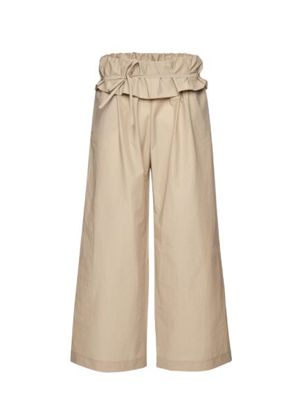 Magda Butrym Low-rise ruffled waist trousers in beige