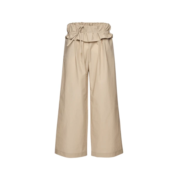 Magda Butrym Low-rise ruffled waist trousers in beige