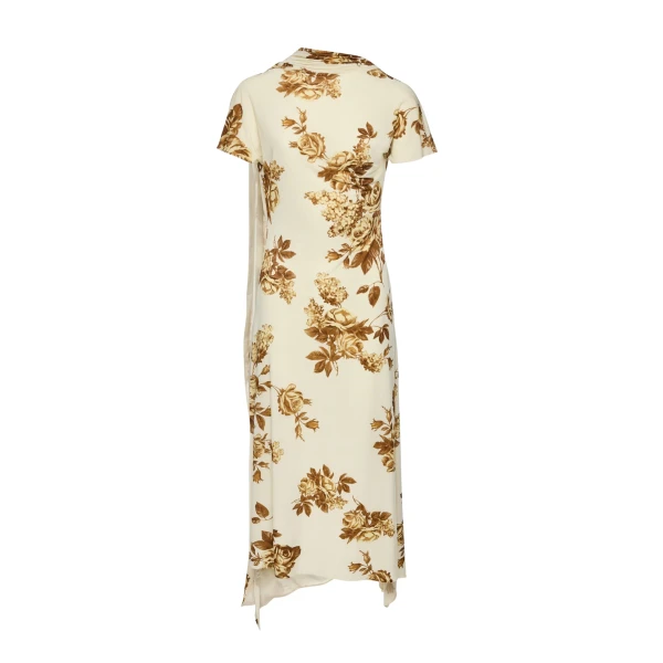Magda Butrym Midi dress with scarf detail in cream floral print