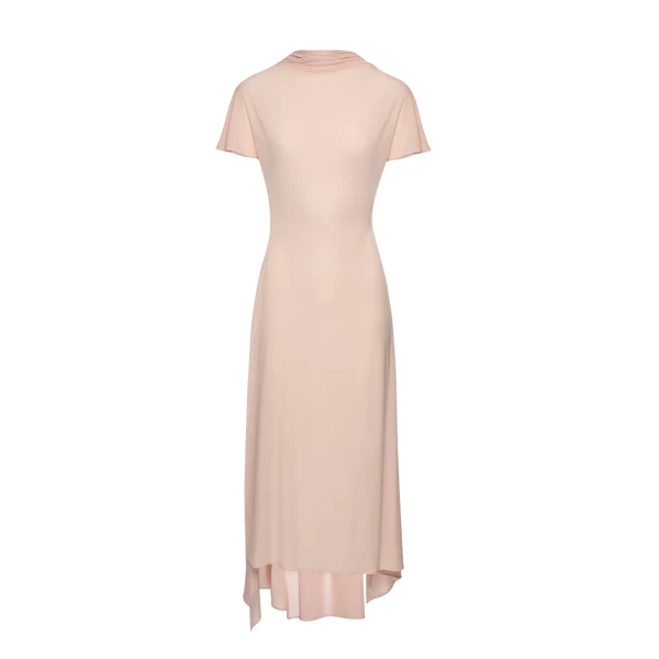 Magda Butrym Midi dress with scarf detail in light pink