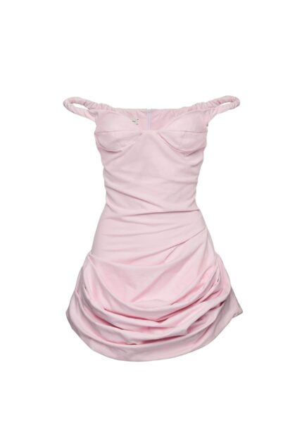 Magda Butrym Off-shoulder bustier denim dress in pink